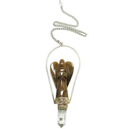 Tigers Eye Pendulum Angel Divination Clear Quartz – Pendulums