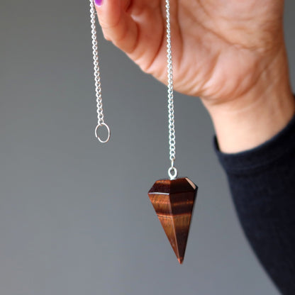 Red Tiger’s Eye Pendulum | Divination Dowsing Crystal Tool – Pendulums