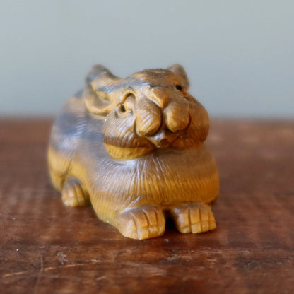 Tiger’s Eye Rabbit Carving | Golden Tiger Eye Crystal Figurine – Animals