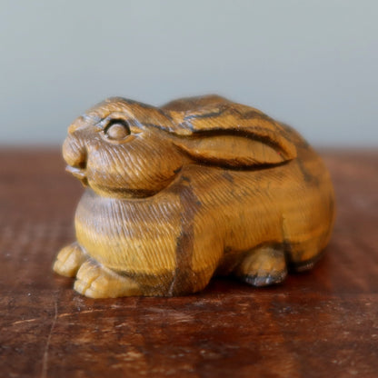 Tiger’s Eye Rabbit Carving | Golden Tiger Eye Crystal Figurine – Animals