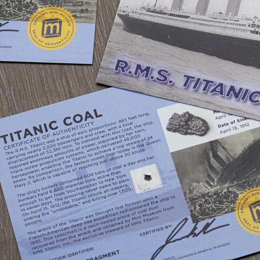 Titanic Coal - Display Card – Specimens > Relics & Artifacts > Titanic