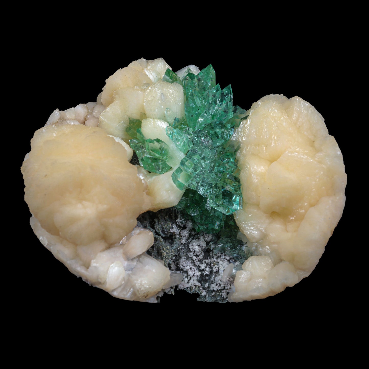 Top Rare Green Floral Apophyllite with Stilbite Natural Mineral Specimen USA – Apohyllite