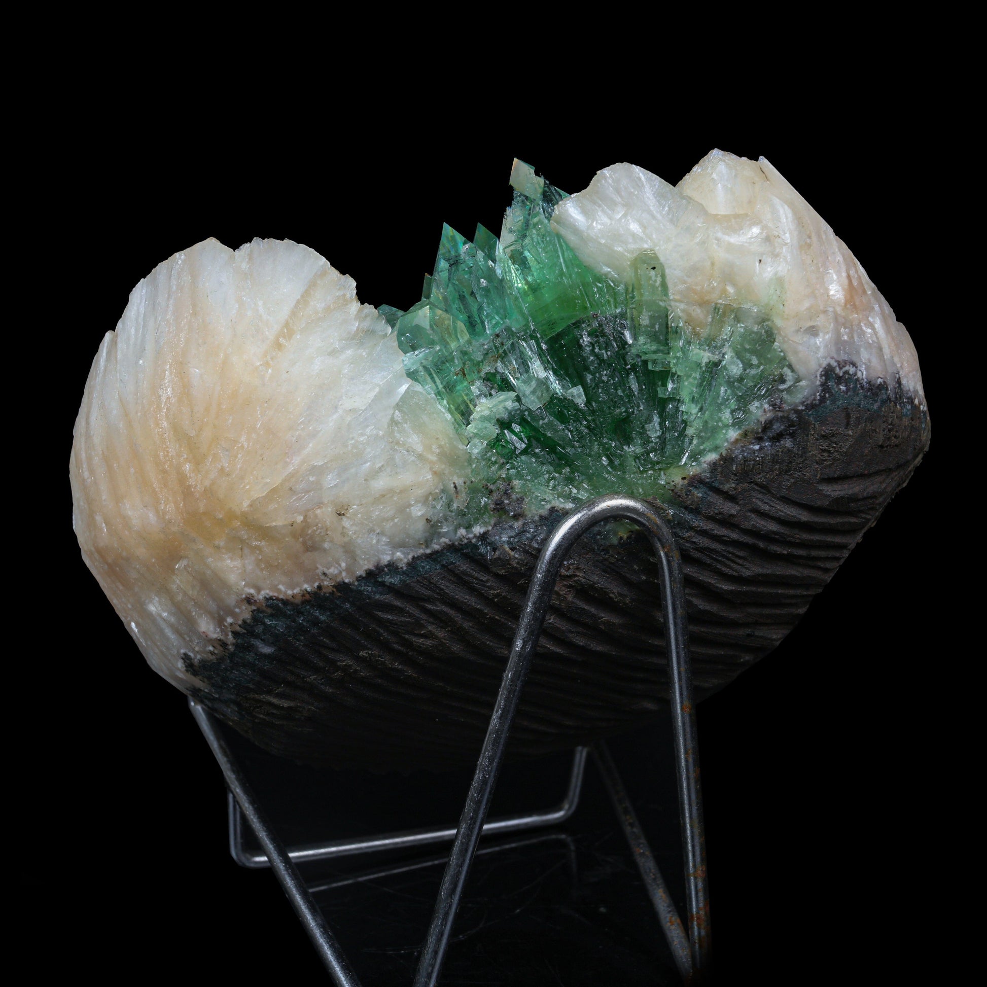 Top Rare Green Floral Apophyllite with Stilbite Natural Mineral Specimen USA – Apohyllite
