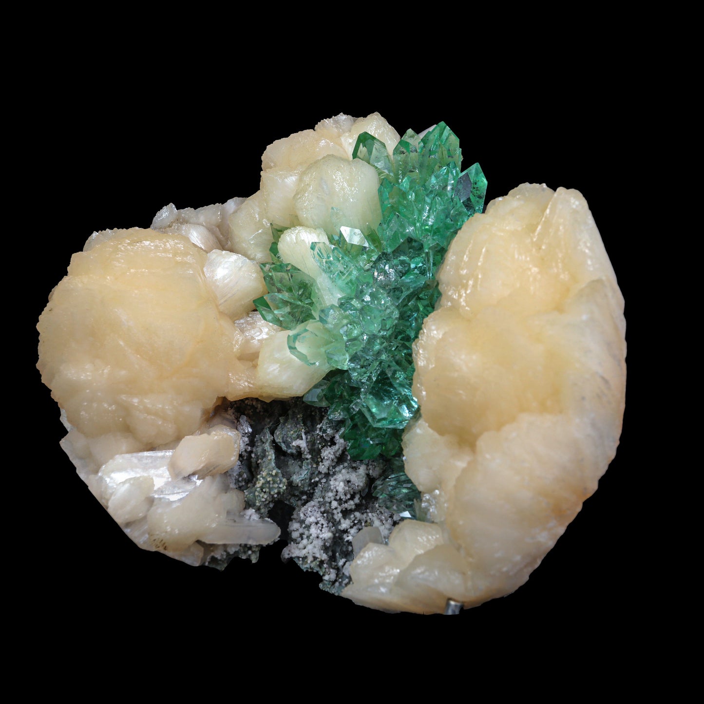 Top Rare Green Floral Apophyllite with Stilbite Natural Mineral Specimen USA – Apohyllite