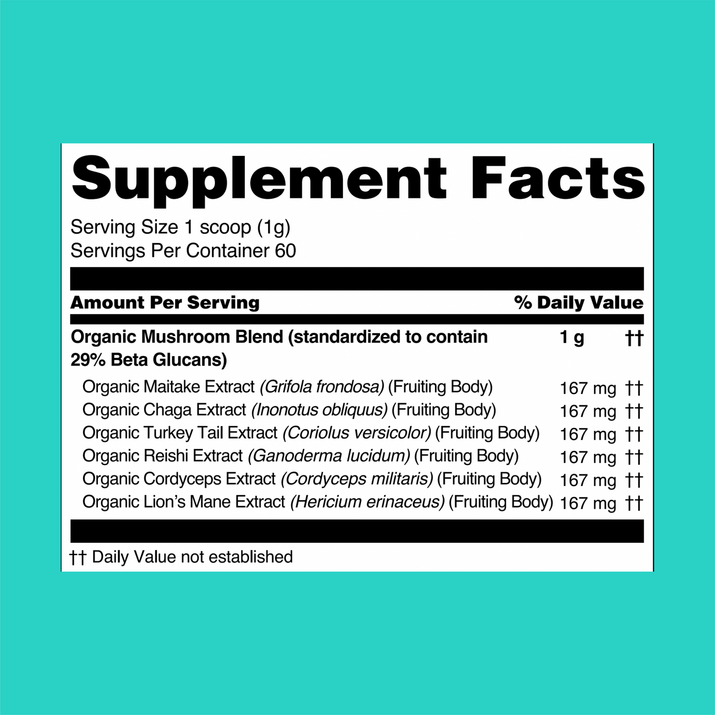 Ultimate Mushroom Complex Powder – 6 Mushroom Blend for Wellness