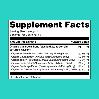 Ultimate Mushroom Complex Powder – 6 Mushroom Blend for Wellness