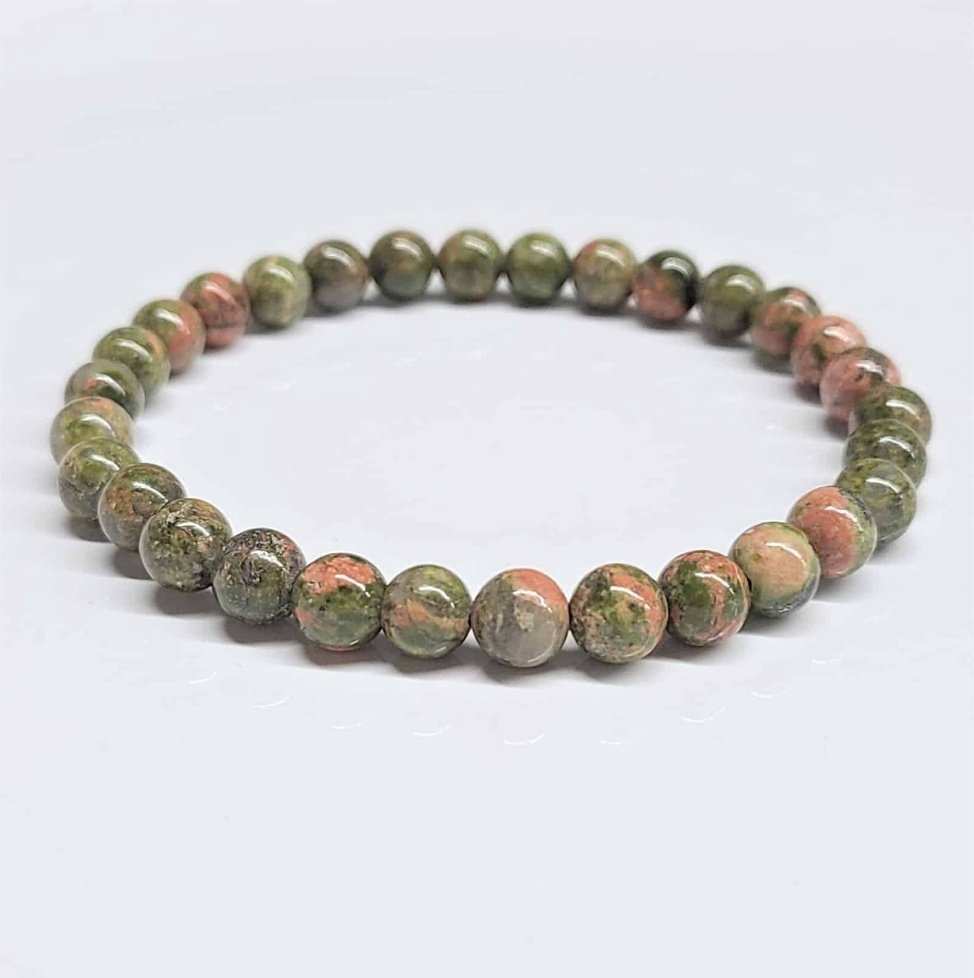 Unakite Round Bead Bracelet - Present Growth