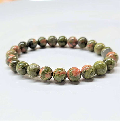 Unakite Round Bead Bracelet - Present Growth