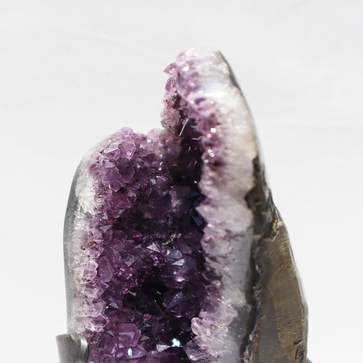 Unusual Shape Plum and White Quartz – Amethysts Crystals mounted