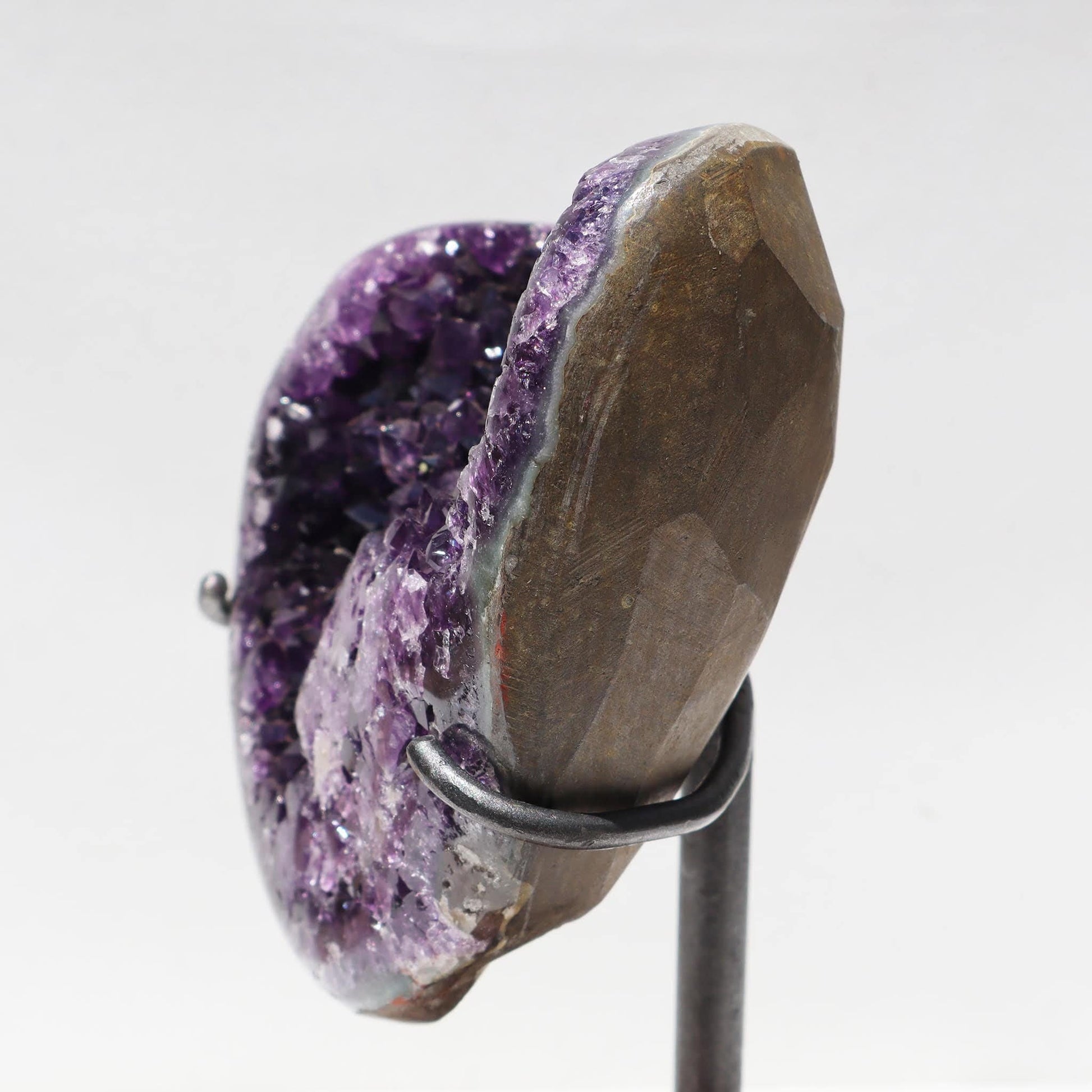 Abstract Heart-Shaped Fragment – Rare Mounted Amethyst Stalactites