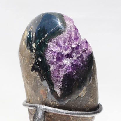 Amethyst Geode on Stand | Rustic Crystal Home Decor – Amethysts Crystals mounted