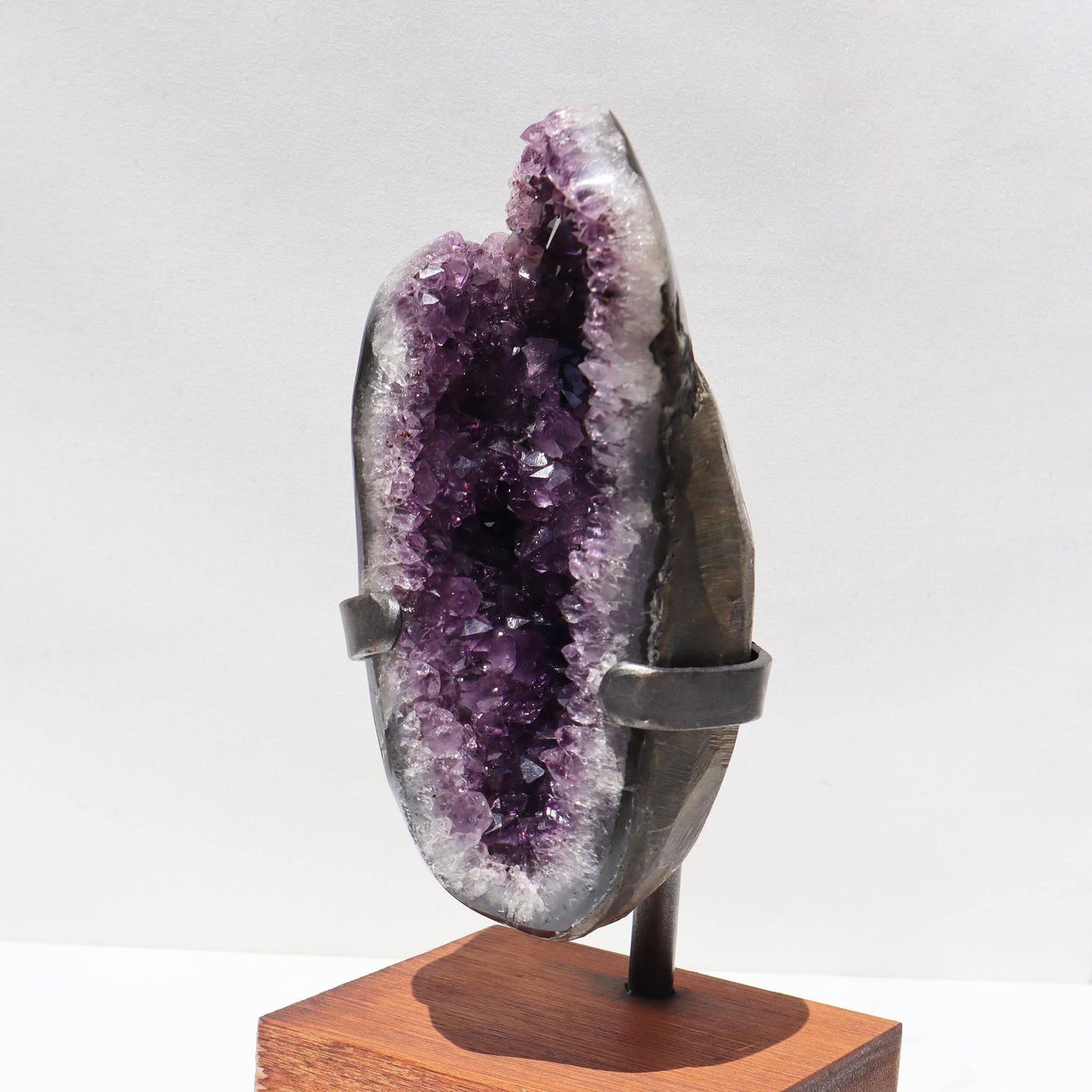 Unusual Shape Plum and White Quartz – Amethysts Crystals mounted