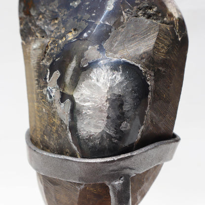 Unusual Shape Plum and White Quartz – Amethysts Crystals mounted