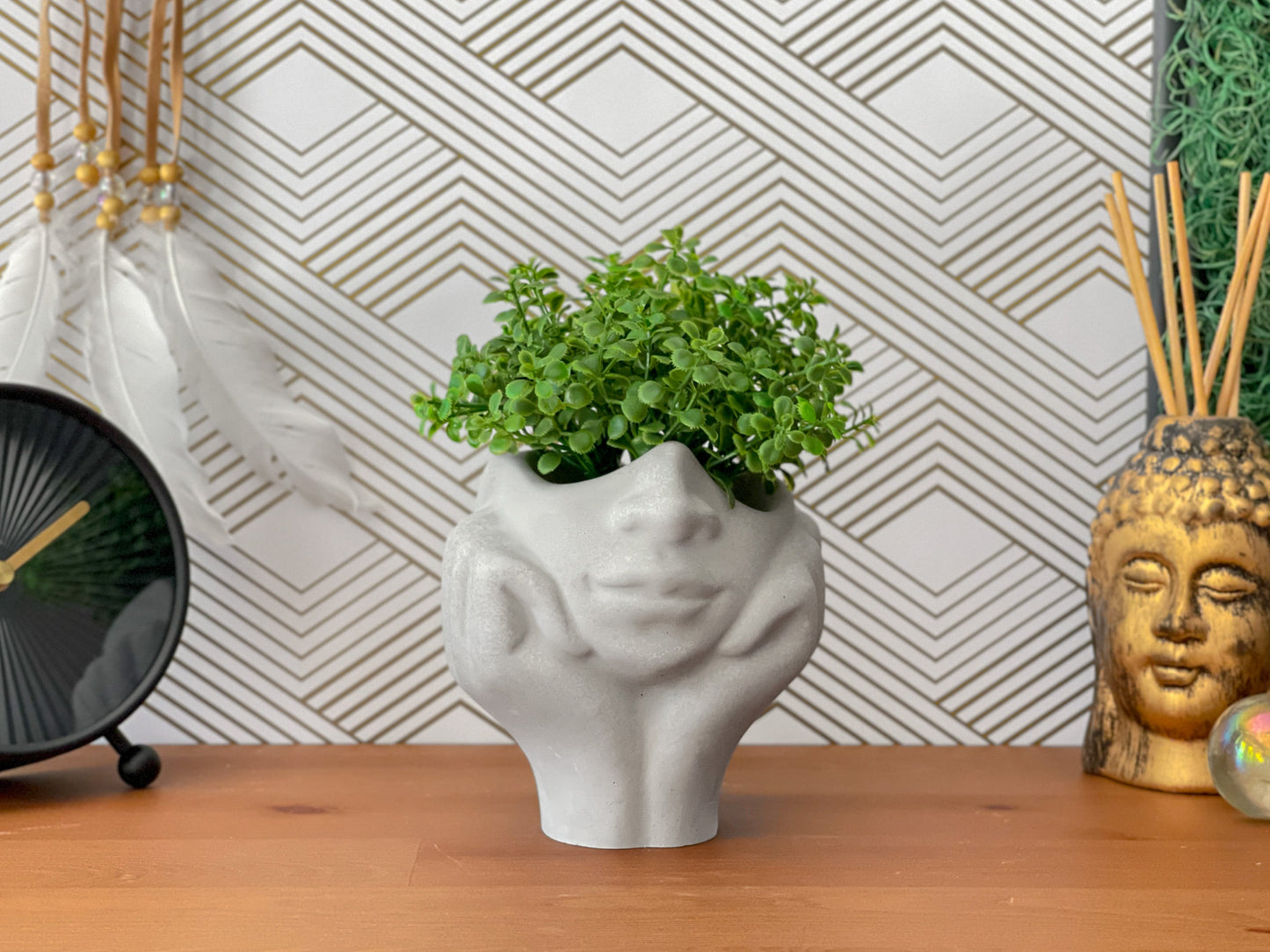 Face Succulent Planter on Two Hands – Planter
