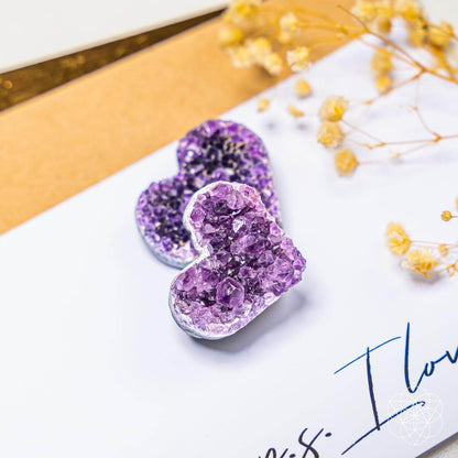 Uruguayan Amethyst Love Heart Cluster - AAA Premium Quality – Cluster & Raw
