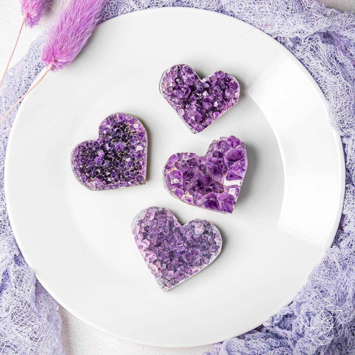 Uruguayan Amethyst Love Heart Cluster - AAA Premium Quality – Cluster & Raw