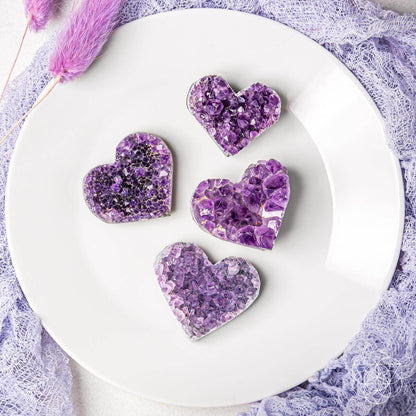 Uruguayan Amethyst Love Heart Cluster - AAA Premium Quality – Cluster & Raw