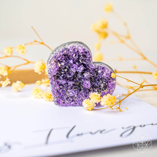 Uruguayan Amethyst Love Heart Cluster - AAA Premium Quality – Cluster & Raw