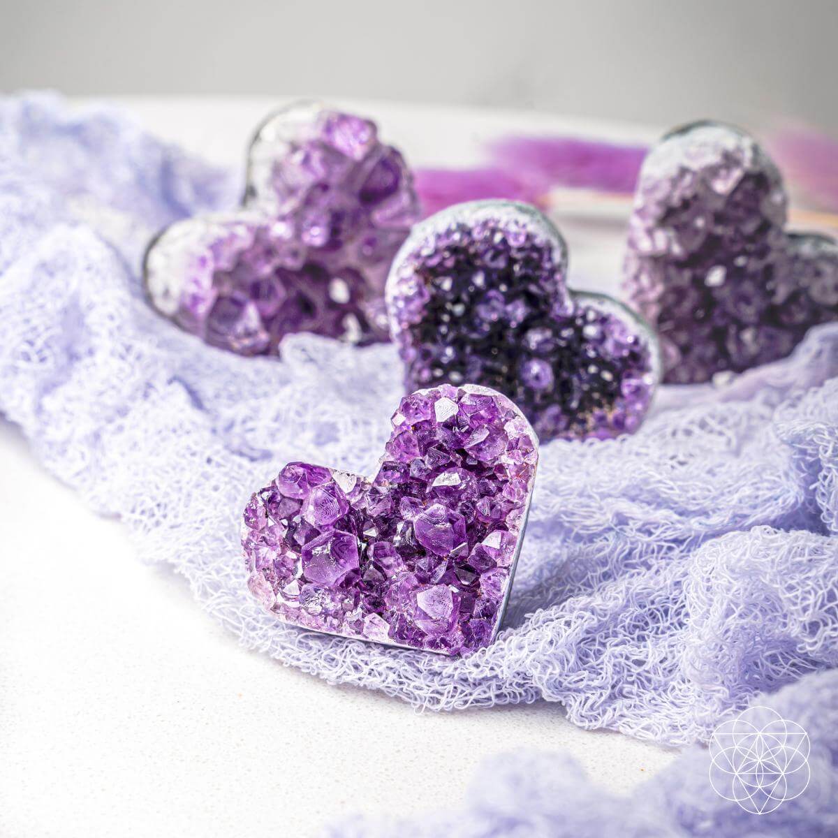 Uruguayan Amethyst Love Heart Cluster - AAA Premium Quality – Cluster & Raw