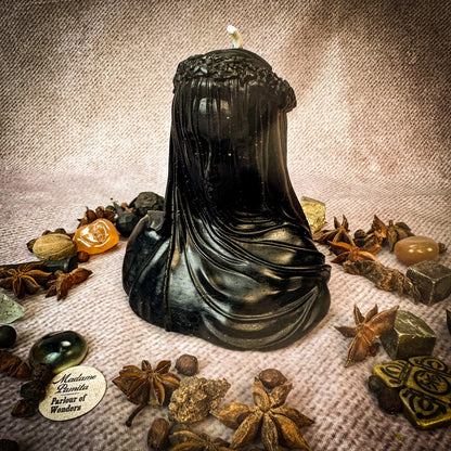 Veil of Secrets Candle Spell Kit - Truth & Privacy Magic – Black (Protecting Secrets) Candle Spell Kit