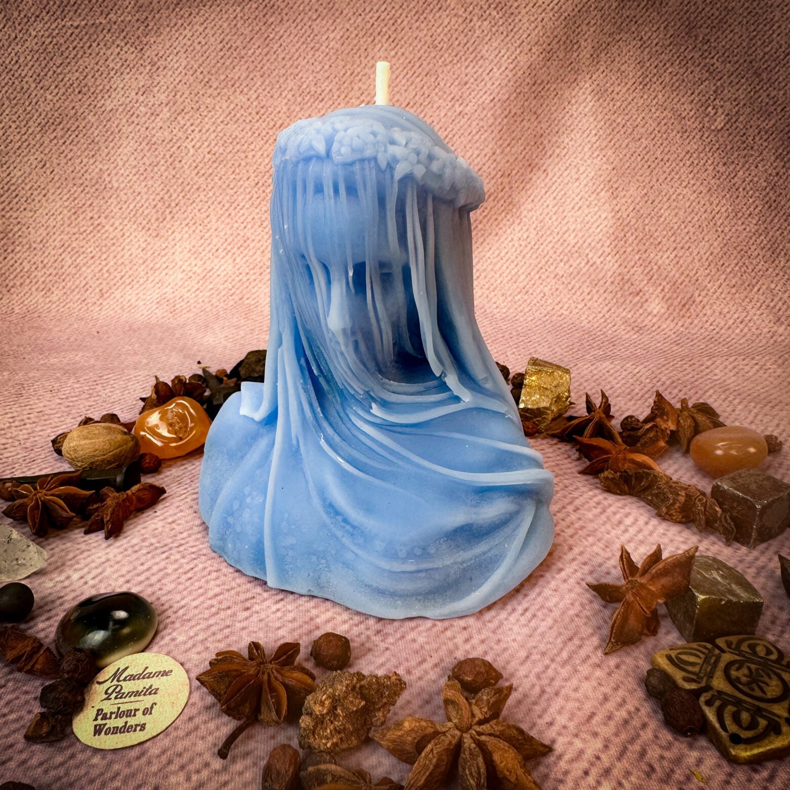 Veil of Secrets Candle Spell Kit - Truth & Privacy Magic – Blue (Secret Communication) Candle Spell Kit