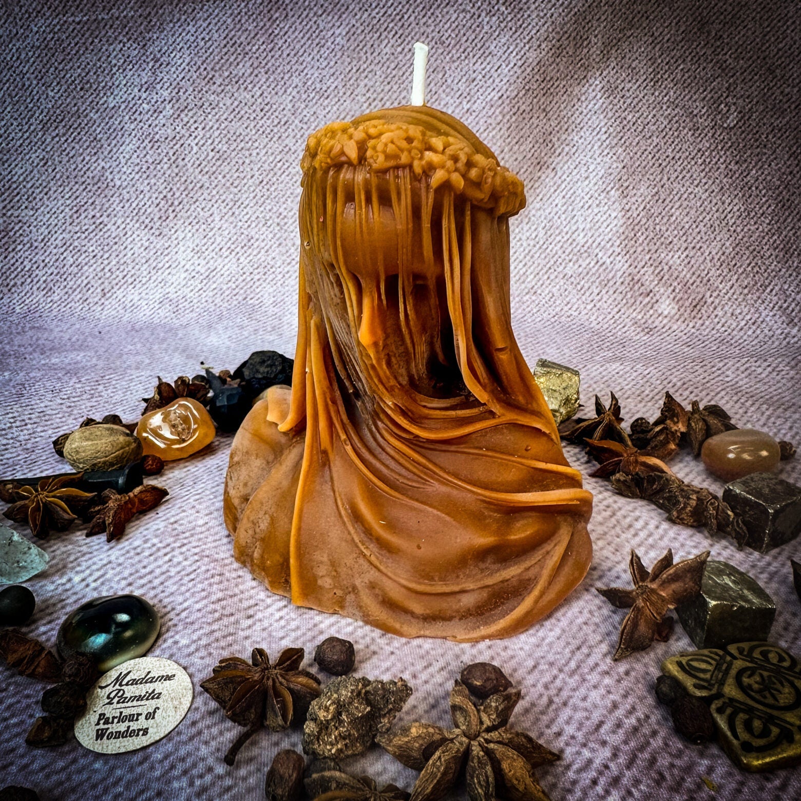 Veil of Secrets Candle Spell Kit - Truth & Privacy Magic – Brown (Hiding or Finding the Truth in Legal Matters) Candle Spell Kit