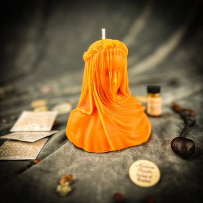 Veil of Secrets Candle Spell Kit - Truth & Privacy Magic – Orange (Truth about New Ventures) Candle Spell Kit
