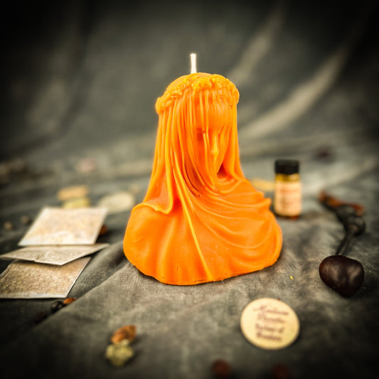 Veil of Secrets Candle Spell Kit - Truth & Privacy Magic – Orange (Truth about New Ventures) Candle Spell Kit