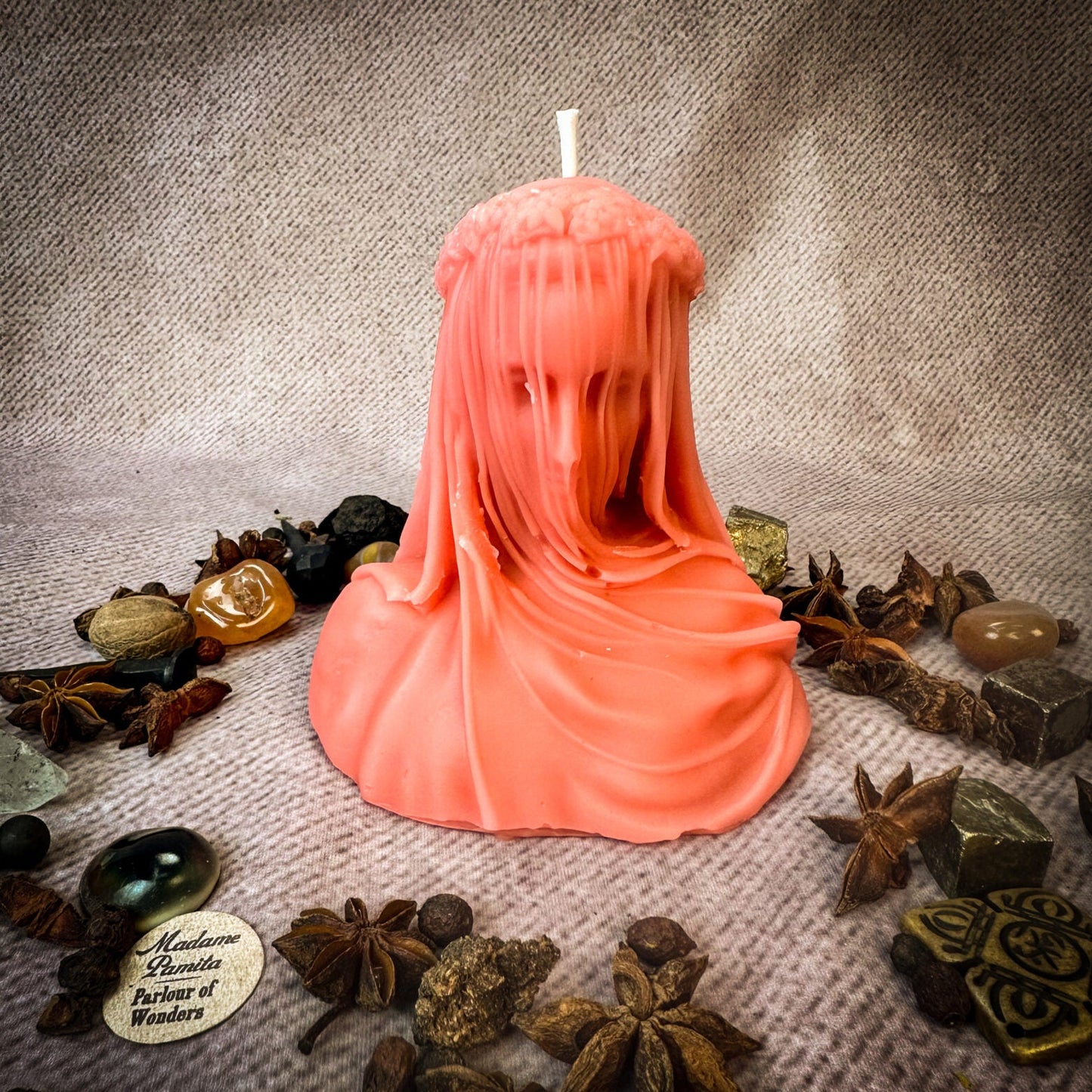 Veil of Secrets Candle Spell Kit - Truth & Privacy Magic – Pink (Hiding Family Secrets) Candle Spell Kit