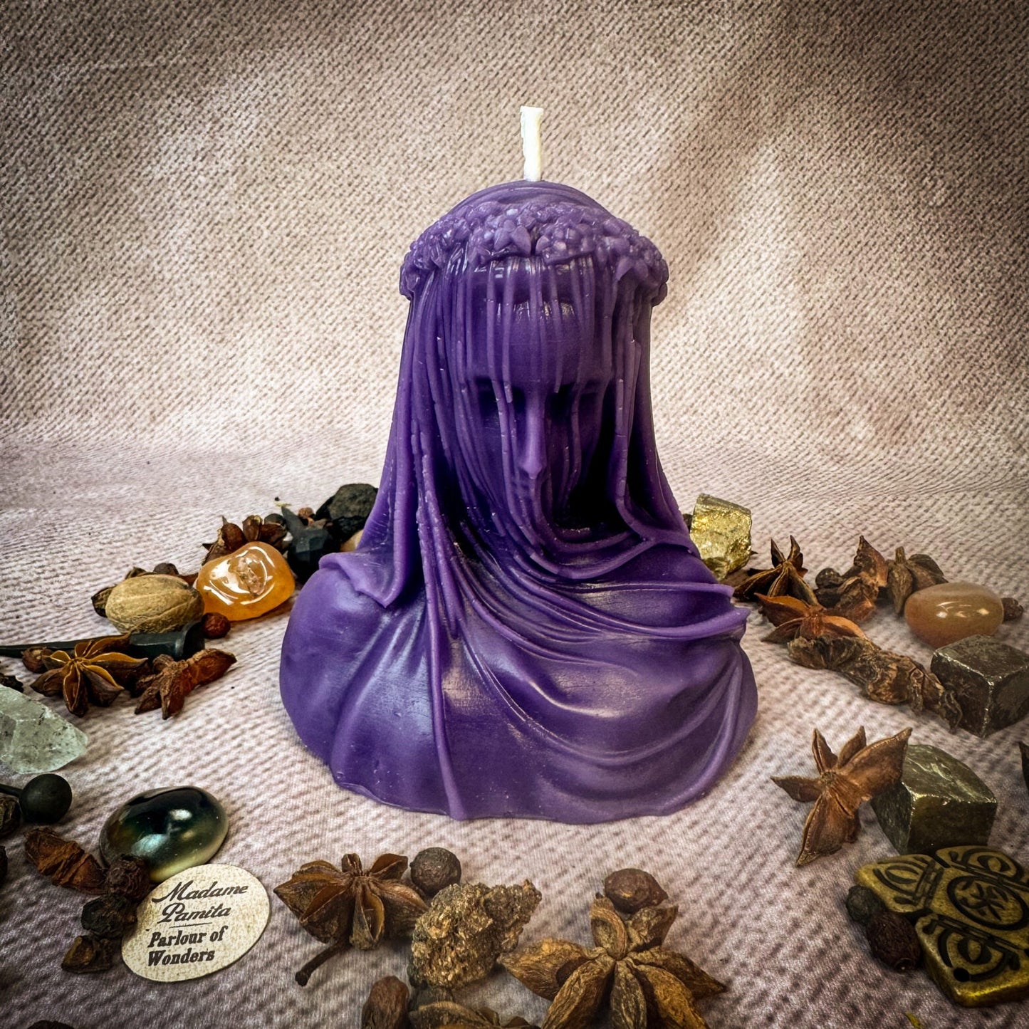 Veil of Secrets Candle Spell Kit - Truth & Privacy Magic – Purple (Truthful Psychic Messages) Candle Spell Kit