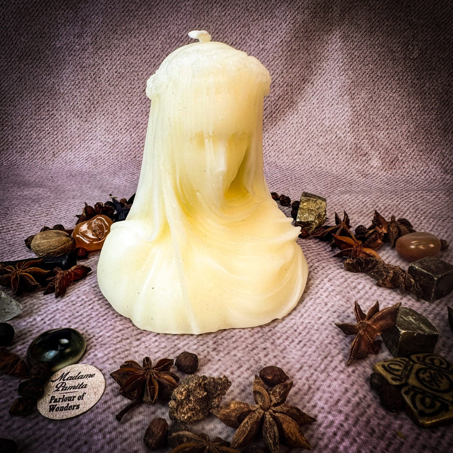 Veil of Secrets Candle Spell Kit - Truth & Privacy Magic – White (Bringing All Secrets to Light) Candle Spell Kit