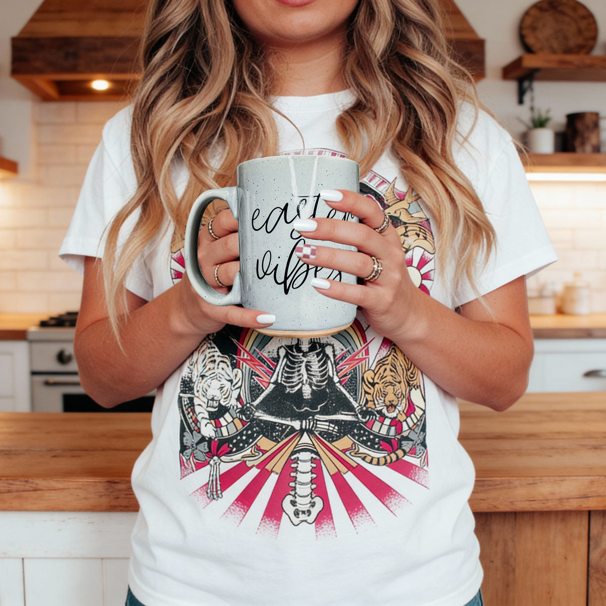 Easter Vibes Speckled Ceramic Mug - 16oz Pink or Blue – Mugs - Seasonal