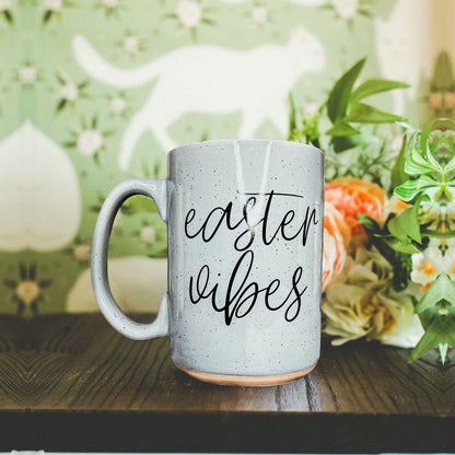 Easter Vibes Speckled Ceramic Mug - 16oz Pink or Blue – Mugs - Seasonal