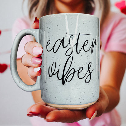 Easter Vibes Speckled Ceramic Mug - 16oz Pink or Blue – Mugs - Seasonal