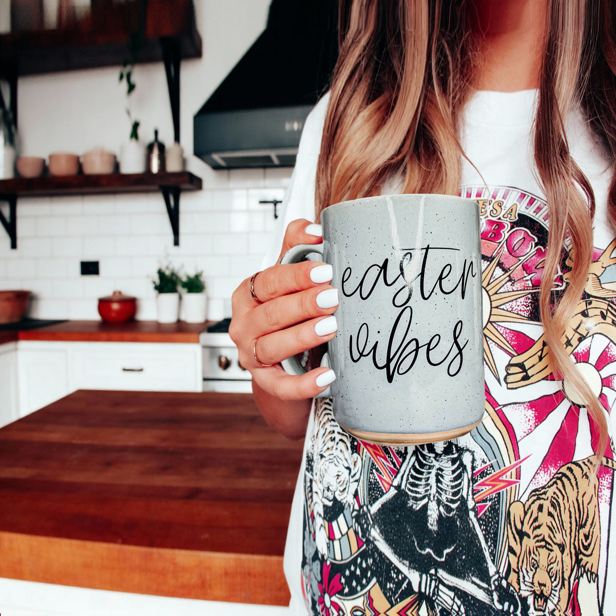 Easter Vibes Speckled Ceramic Mug - 16oz Pink or Blue – Mugs - Seasonal