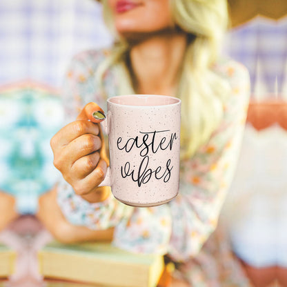 Easter Vibes Speckled Ceramic Mug - 16oz Pink or Blue – Mugs - Seasonal