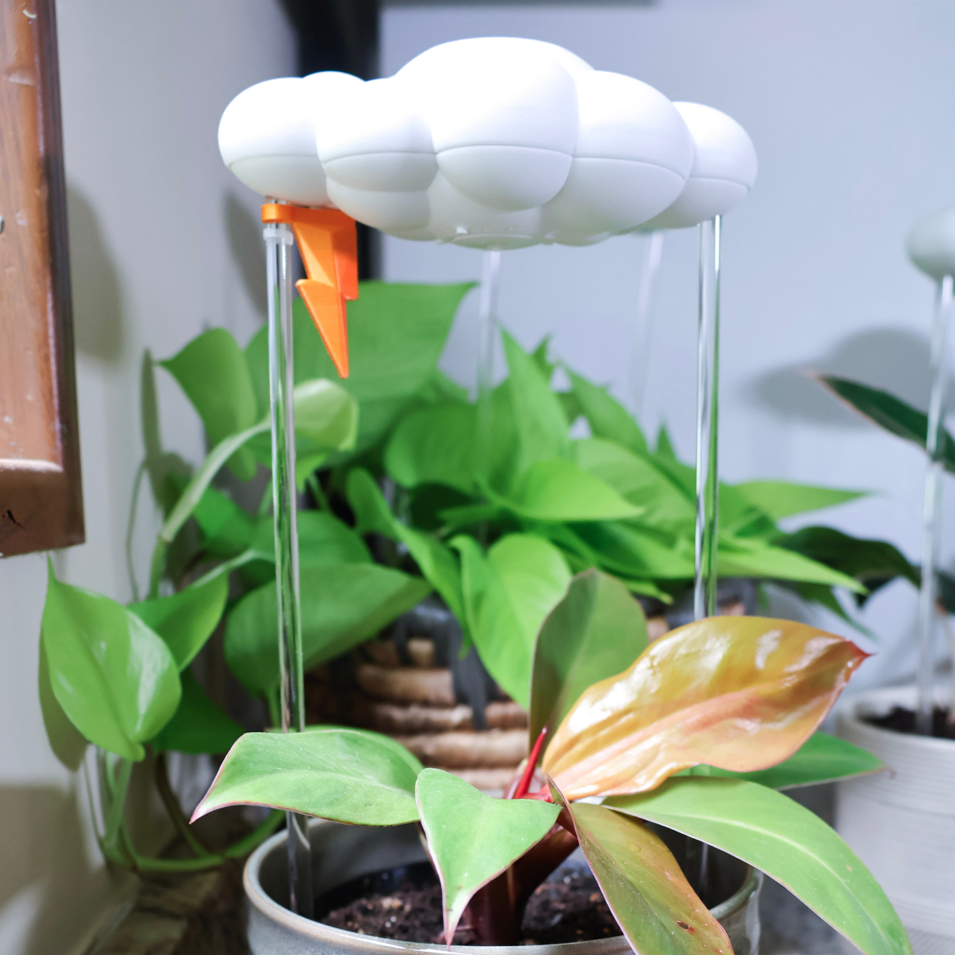 Original Dripping Rain Cloud with Lightning Bolt Charm – houseplant accessory