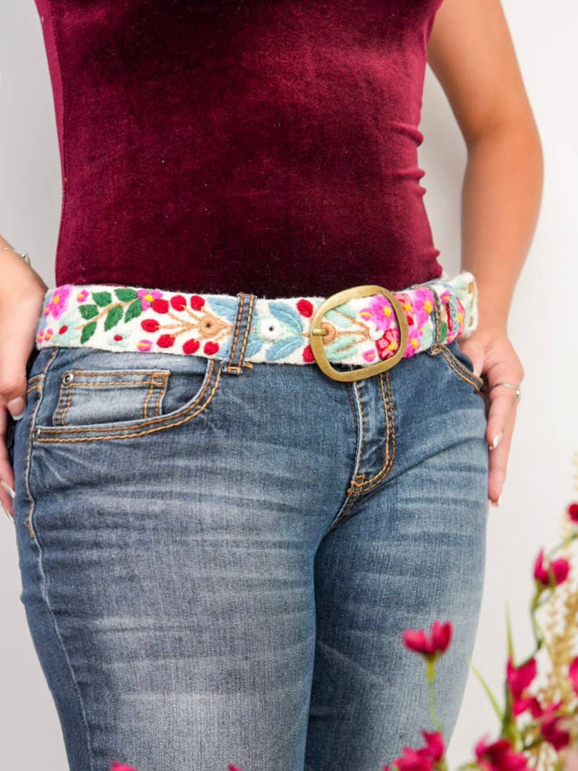 Wildberry Embroidered Wide Belt – belt
