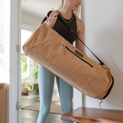 Cork Yoga Mat Bag XL - Natural Yoga Mat Carrier – Yoga Mat Bags & Straps
