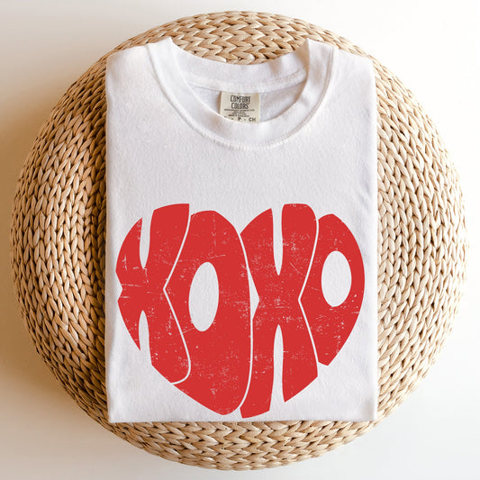 Retro XOXO Heart, Vintage, Comfort Colors Tshirt, Valentine's Day