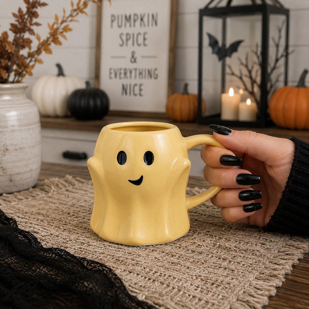 Ghost Coffee Mug, 14.8 oz | Cute Halloween Cup