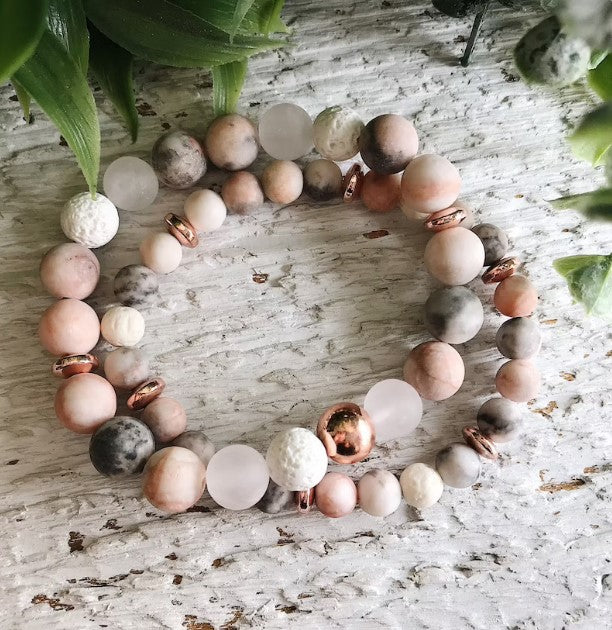 PINK ZEBRA JASPER BRACELET –